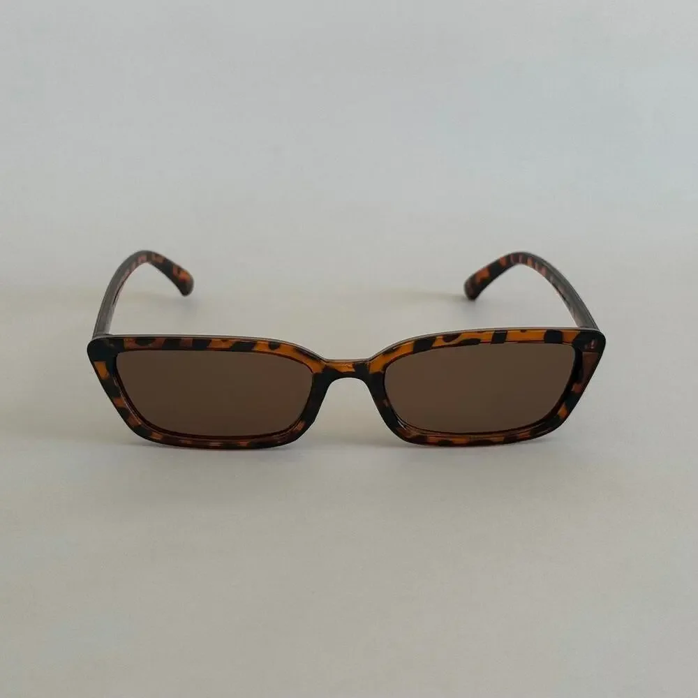 Y2K Tortoise Shell Brown Square Sunglasses Unisex Retro UVA UVB